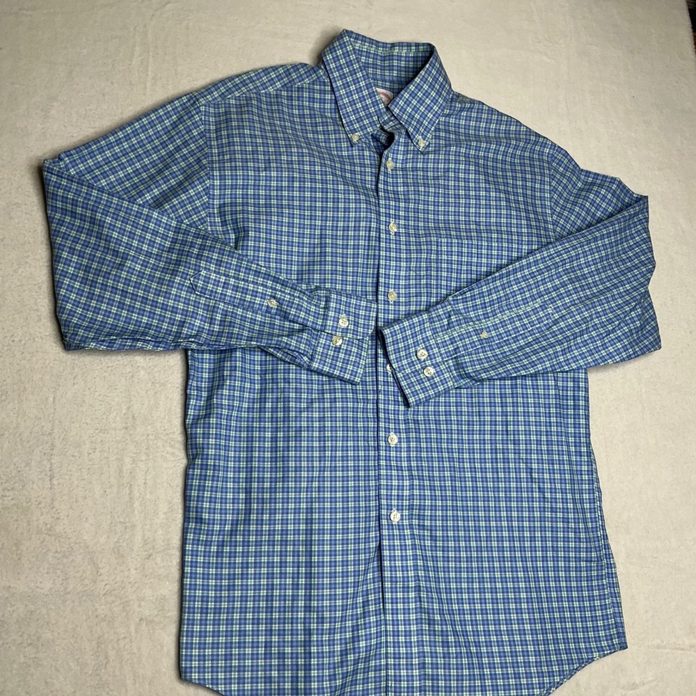 Brooks Brothers Plaid Button Down Shirt Mens Size S Long Sleeve Non Iron Cotton